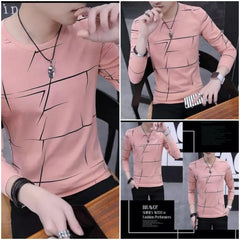 Fancy Cotton Jersey Full Sleeves T Shirt For Men | Best Quality Full Sleeves T Shirt For Men | T Shirt For Boys – Pink T-shirt With Black PrintFancy Cotton Jersey Full Sleeves T Shirt For Men | Best Quality Full Sleeves T Shirt For Men