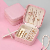 Jewelry Organizer Box , Mini Jewelry Box Travel Pu Leather