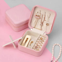 Jewelry Organizer Box , Mini Jewelry Box Travel Pu Leather