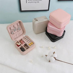 Jewelry Organizer Box , Mini Jewelry Box Travel Pu Leather