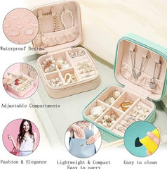 Jewelry Organizer Box , Mini Jewelry Box Travel Pu Leather