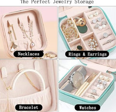 Jewelry Organizer Box , Mini Jewelry Box Travel Pu Leather