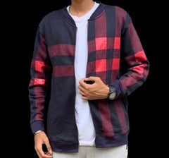 Men’s Stylish Zipper Jacket With Contrast Checked Zipper | Jacket For Men’s & Boys | Stylish Jacket For Formal & Casual Wear | Checked Design Jacket