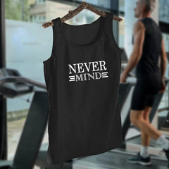 Never Mind Design – Black Jersey Printed Gym Sando Tanks Top For Men | Workout Tank Top Gym Shirts For Men | Sleeve-less Shirt