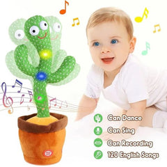 Rechargeable Cute Dancing Cactus Toy For Kids | Talking Dancing Shaking & Talk Back With Lights | Happy Birthday Gift (with Box)