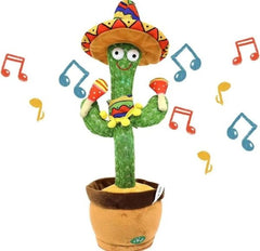 Rechargeable Cute Dancing Cactus Toy For Kids | Talking Dancing Shaking & Talk Back With Lights | Happy Birthday Gift (with Box)