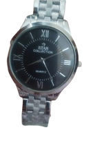 Star Collection Men’s Stainless Steel Watch – Silver Quartz Analog, Waterproof, Classic Roman Dial (no Box)