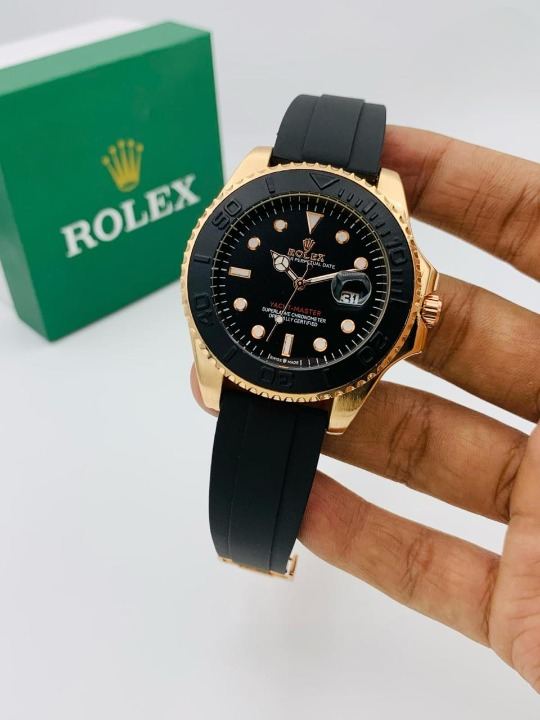 Rolex Stylish Watch For Men Adjustable Rubber Strap | Heavy Master Lock | Steel Buzzle Working – Without Box
