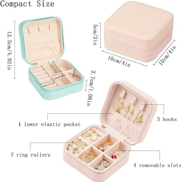 Jewelry Organizer Box , Mini Jewelry Box Travel Pu Leather