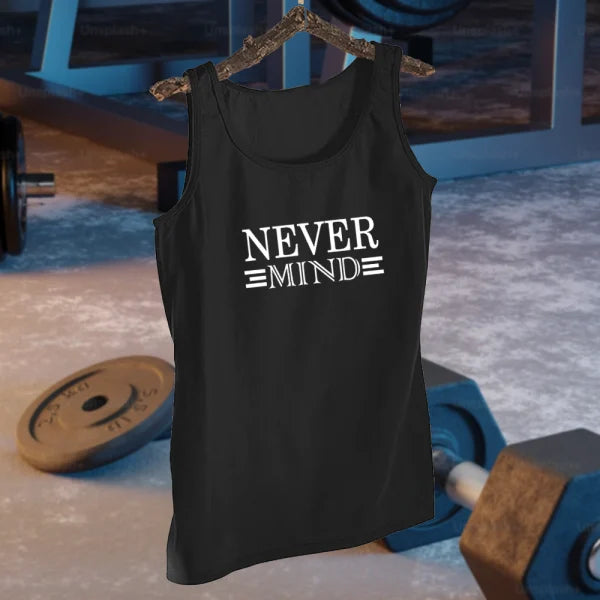 Never Mind Design – Black Jersey Printed Gym Sando Tanks Top For Men | Workout Tank Top Gym Shirts For Men | Sleeve-less Shirt