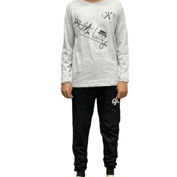 Soft And Comfortable Fabric T Shirt & Trouser For Men Printed Tracksuit Top Quality | ( Ok ) Printed Trouser & Printed Shirt